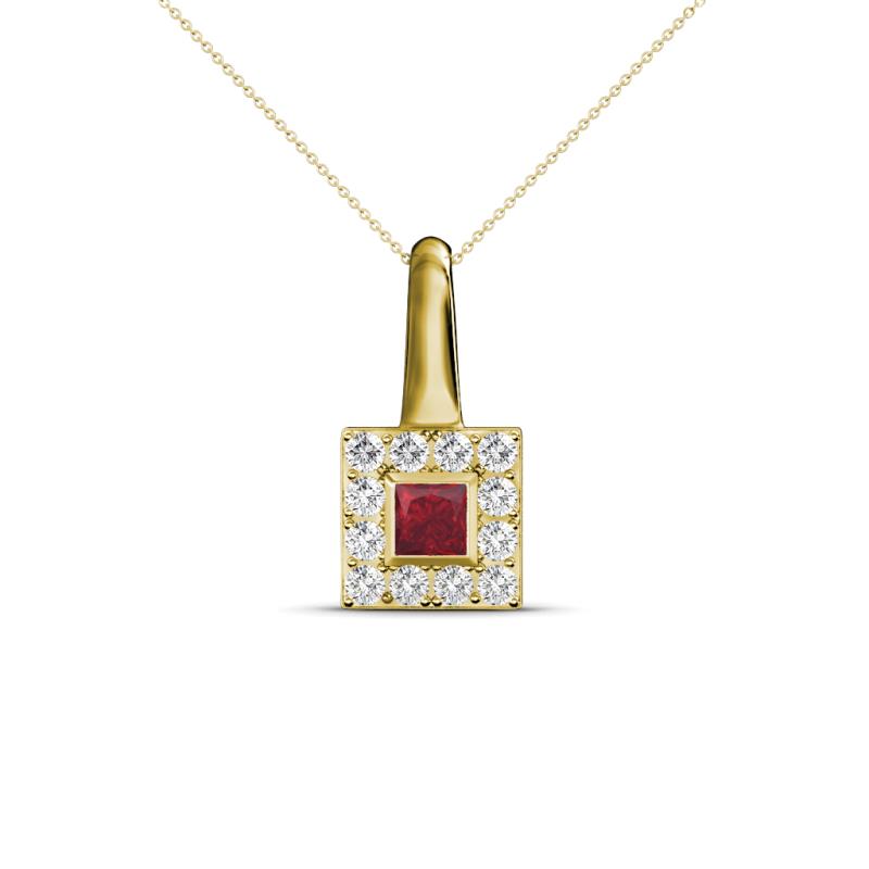 Angela Red Garnet and Diamond Pendant 