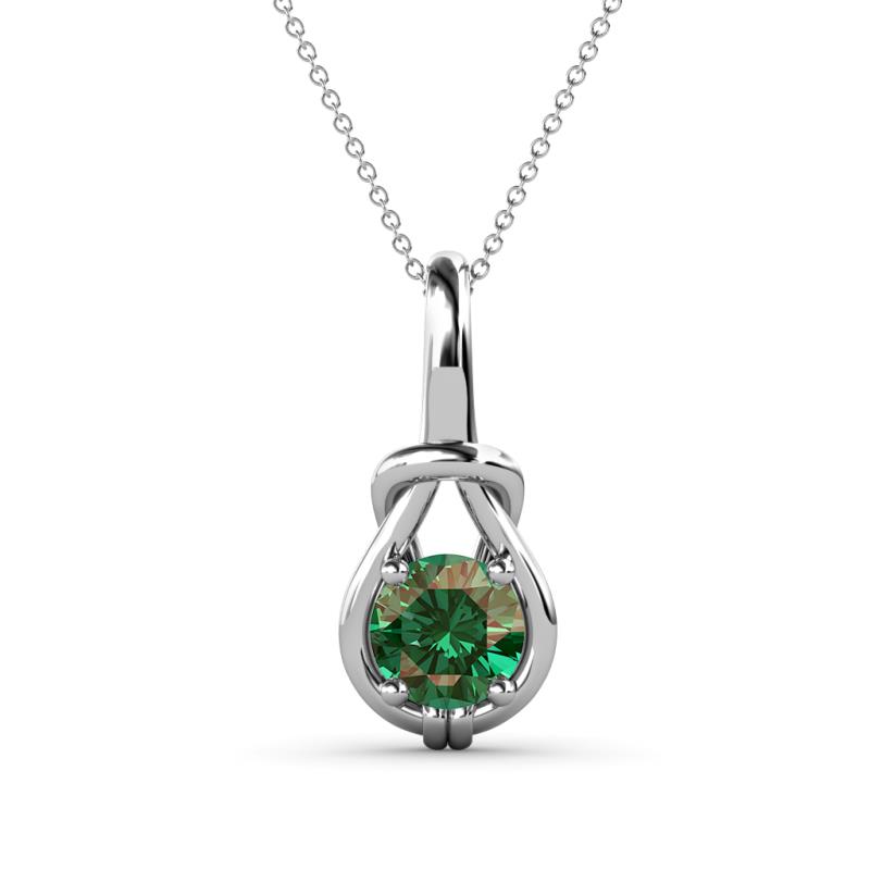 Caron 6.50 mm Round Lab Created Alexandrite Solitaire Love Knot Pendant Necklace 