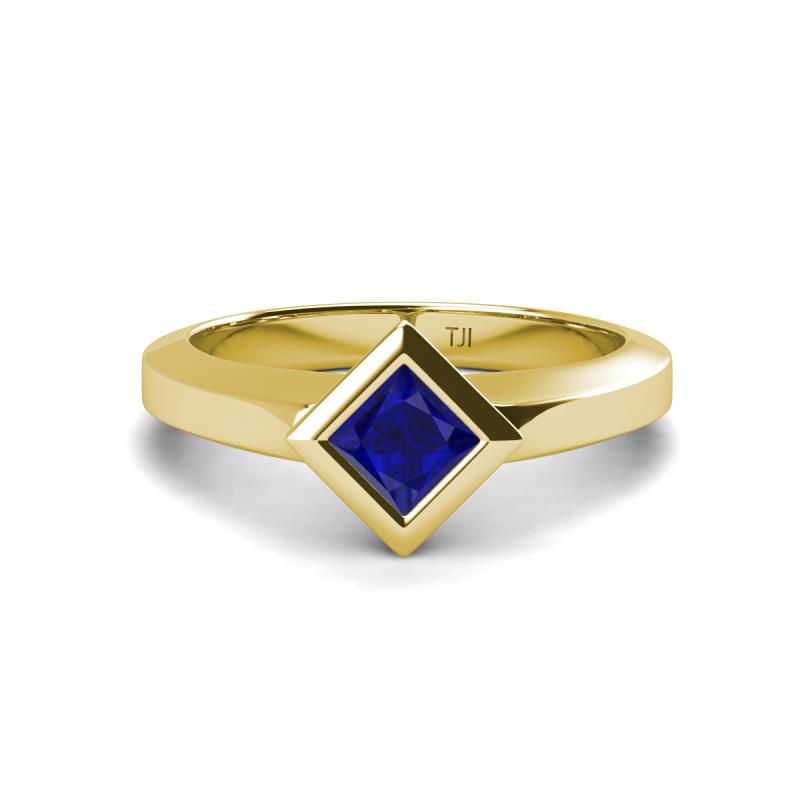 Emilia 6.00 mm Princess Cut Lab Created Blue Sapphire Solitaire Engagement Ring 