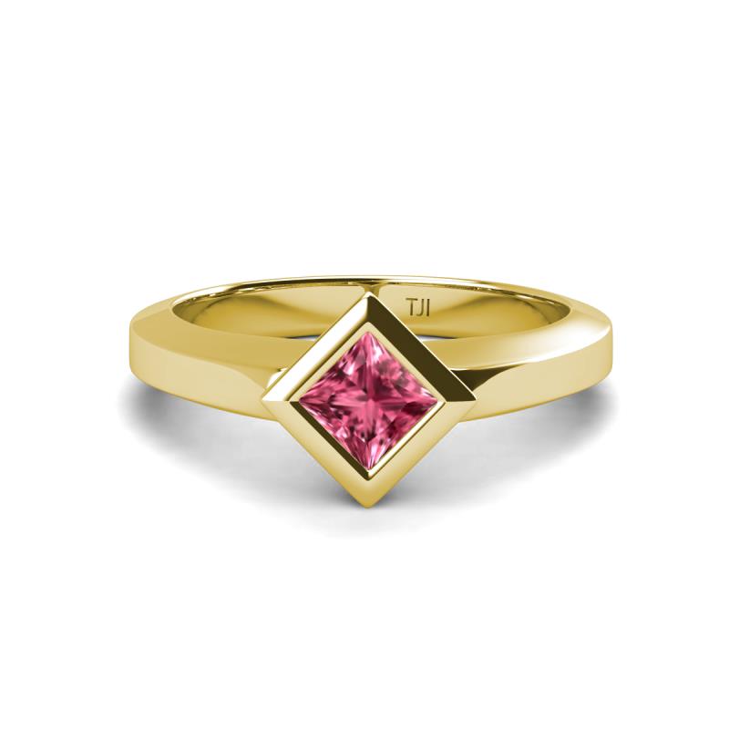 Emilia 6.00 mm Princess Cut Pink Tourmaline Solitaire Engagement Ring 