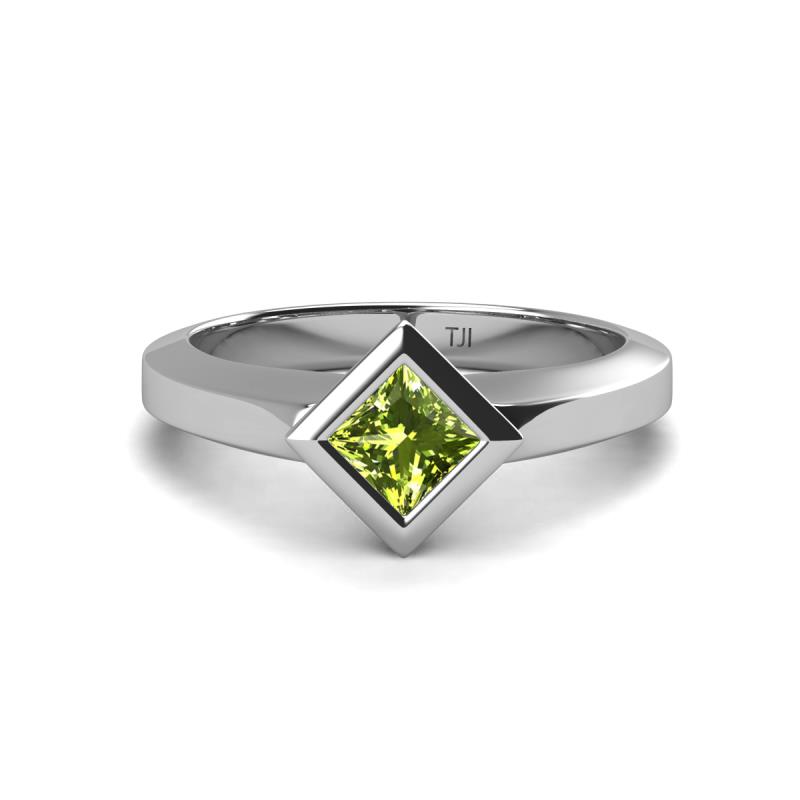 Emilia 6.00 mm Princess Cut Peridot Solitaire Engagement Ring 