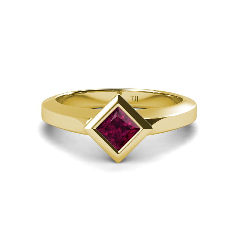 Emilia 6.00 mm Princess Cut Rhodolite Garnet Solitaire Engagement Ring 