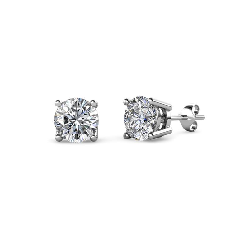 Alina 0.44 ctw Round Moissanite (4.00 mm) Four Prongs Solitaire Stud Earrings 