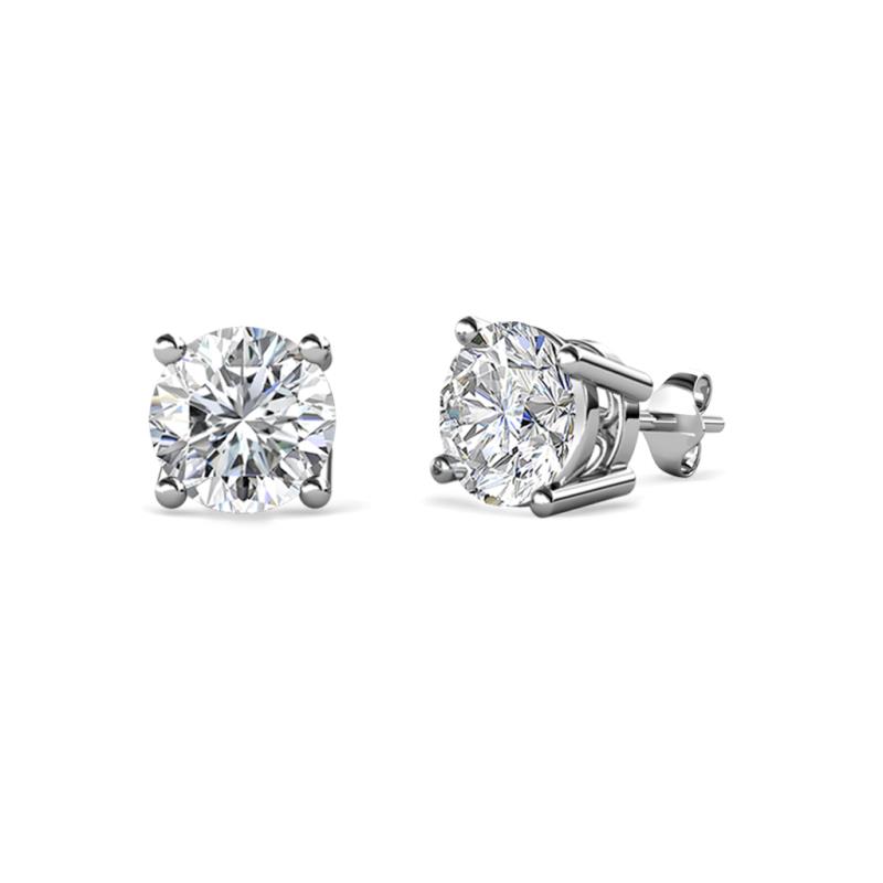 Alina 0.90 ctw Round Moissanite (5.00 mm) Four Prongs Solitaire Stud Earrings 