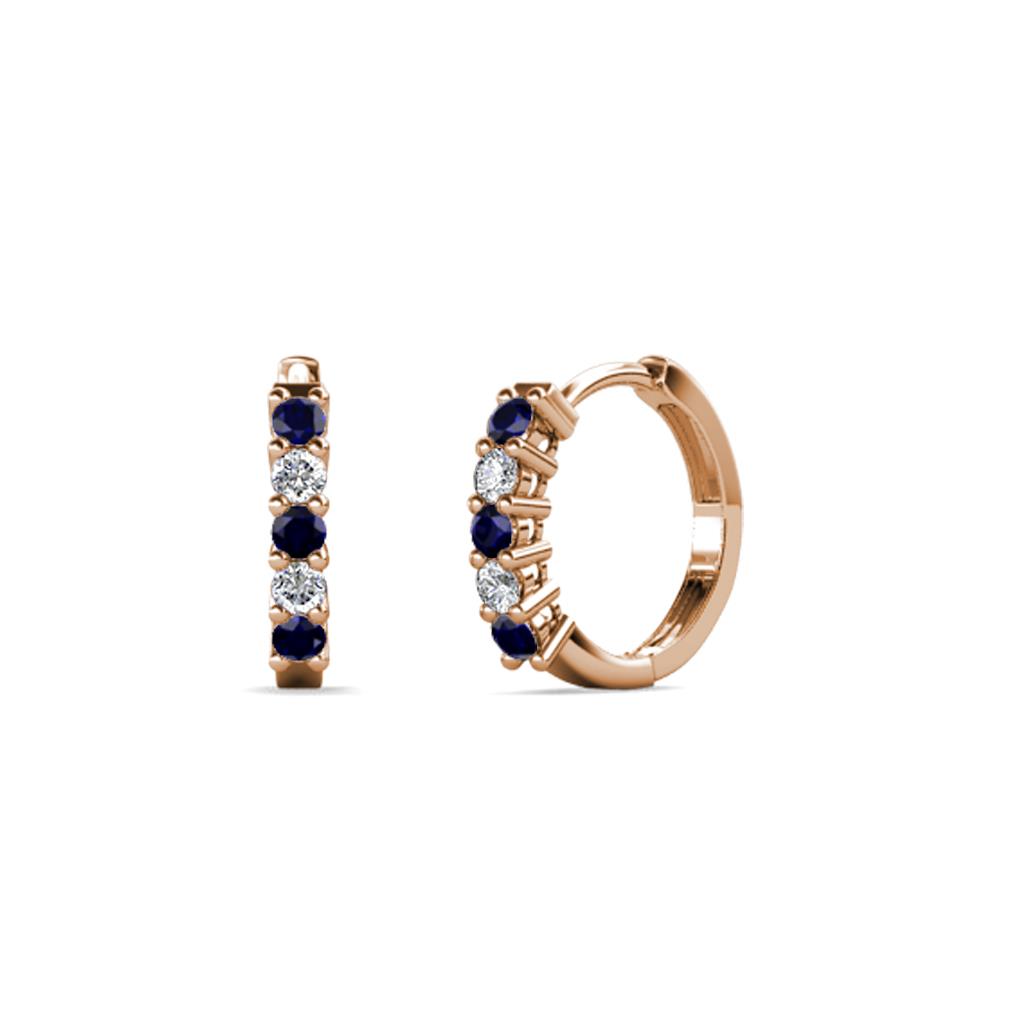 Aricia Petite Blue Sapphire and Lab Grown Diamond Hoop Earrings 
