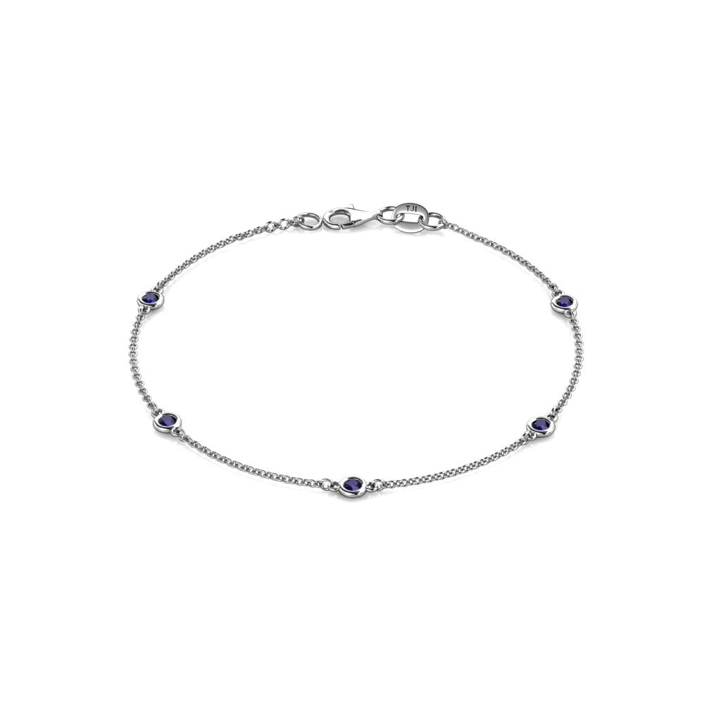 Aizza (5 Stn/2.7mm) Blue Sapphire Station Bracelet 