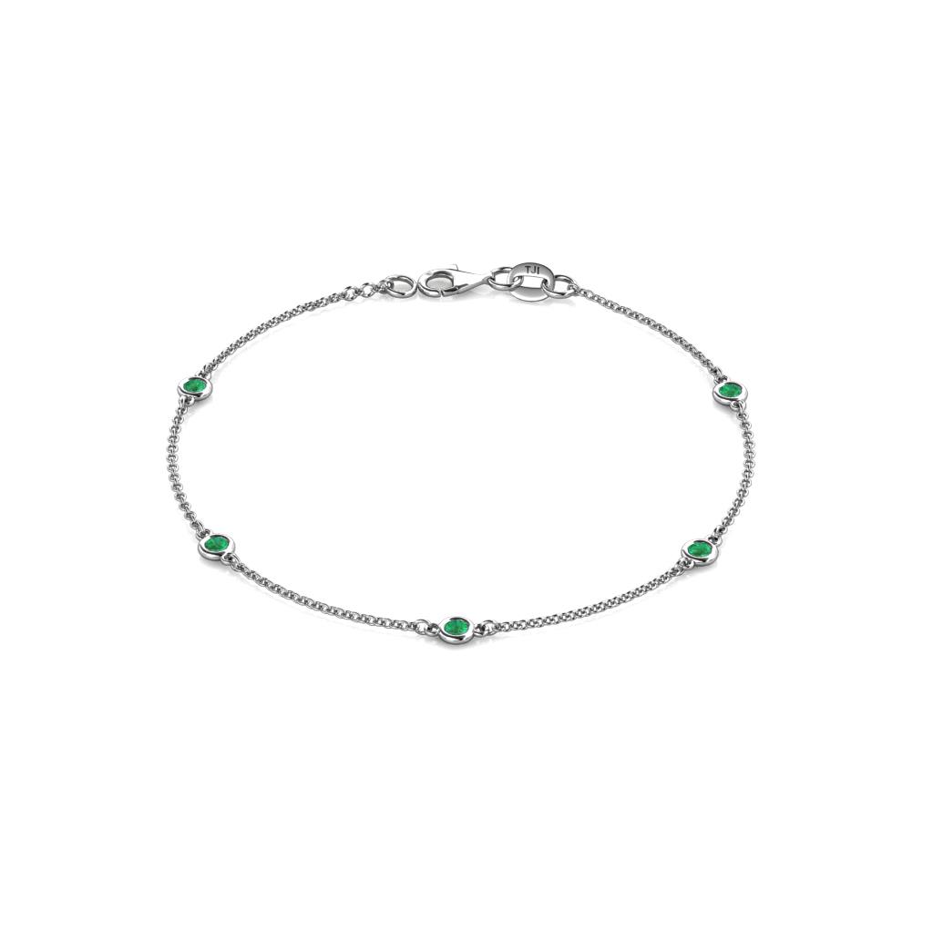 Aizza (5 Stn/2.7mm) Emerald Station Bracelet 