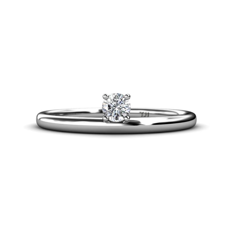 Celeste Bold 0.25 ct Natural Diamond Round (4.00 mm) Solitaire Asymmetrical Stackable Ring 