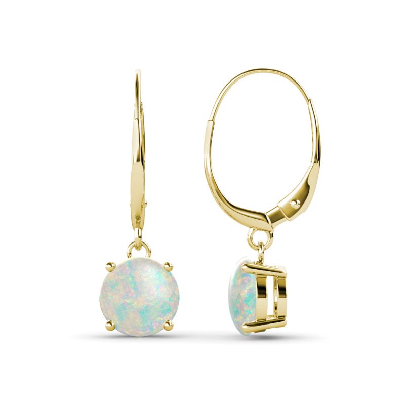 Grania Opal (6mm) Solitaire Dangling Earrings 