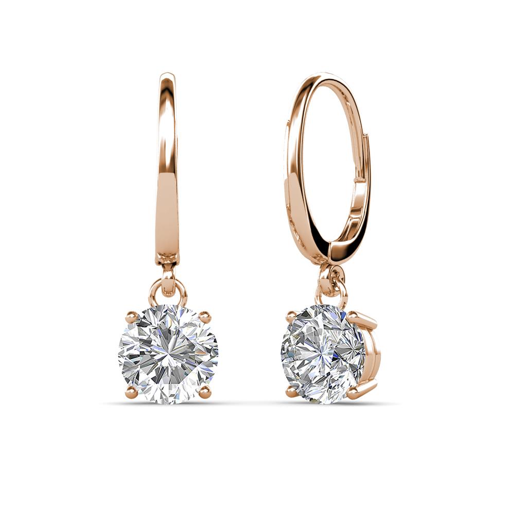 Hanging diamond earrings rose gold