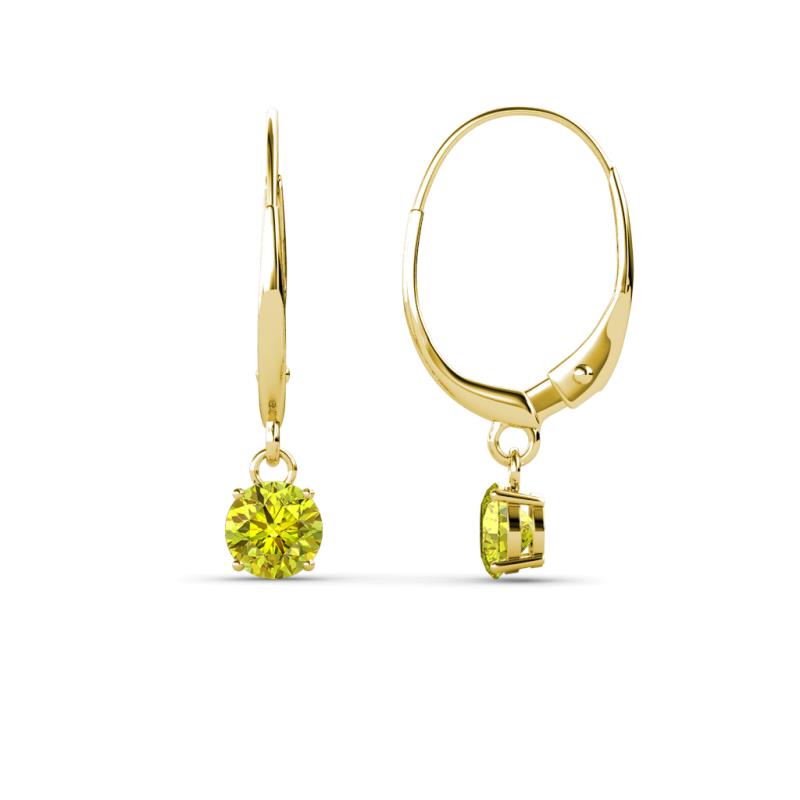 Grania Yellow Diamond (4mm) Solitaire Dangling Earrings 