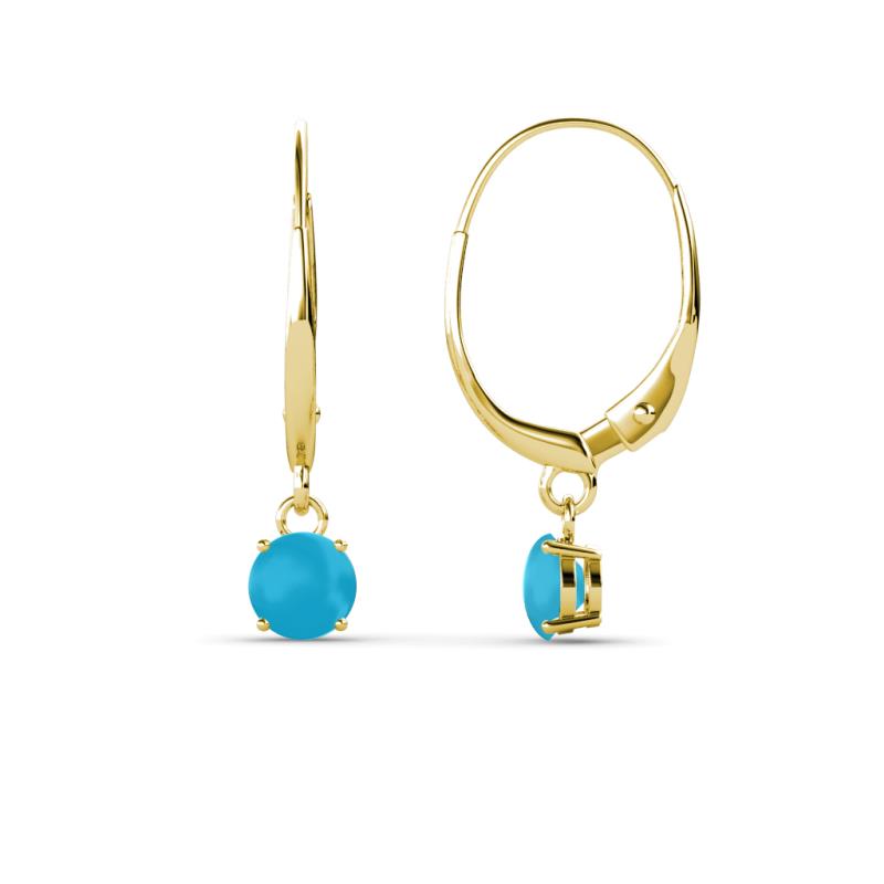 Grania Turquoise (4mm) Solitaire Dangling Earrings 