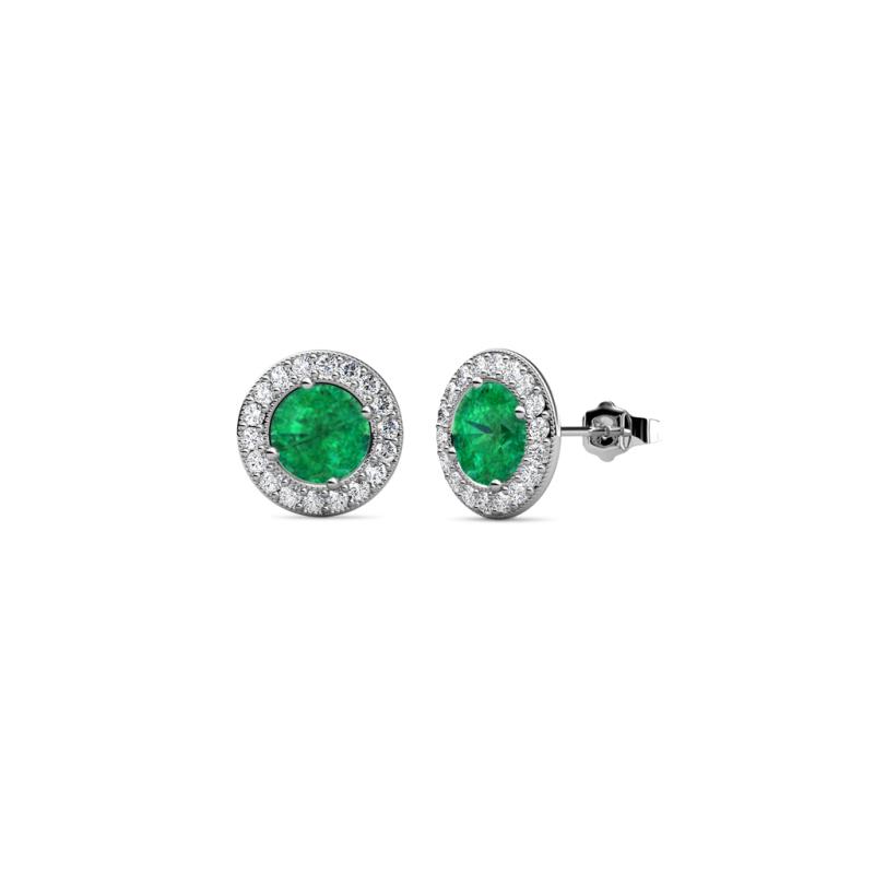 Aimeus Emerald and Diamond Stud Earrings 