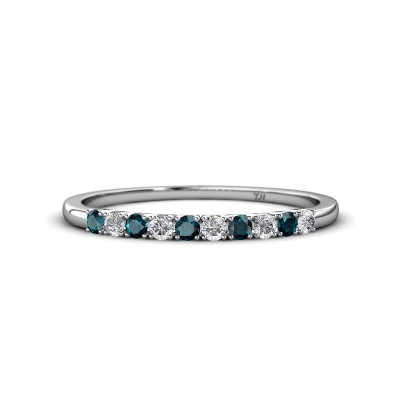 Emlynn 2.40 mm London Blue Topaz and Diamond 10 Stone Wedding Band 