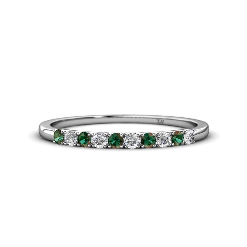 Emlynn 2.40 mm Lab Grown Diamond and Lab Created Alexandrite 10 Stone Wedding Band 