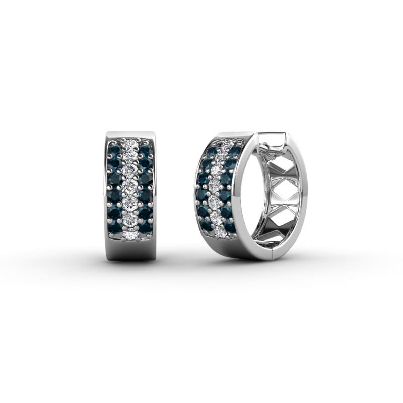 Anais Blue and White Diamond Hoop Earrings 