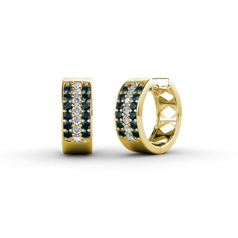 Anais Blue and White Diamond Hoop Earrings 