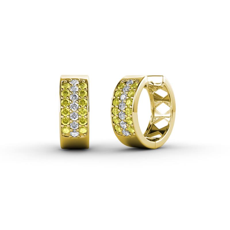 Anais Yellow and White Diamond Hoop Earrings 