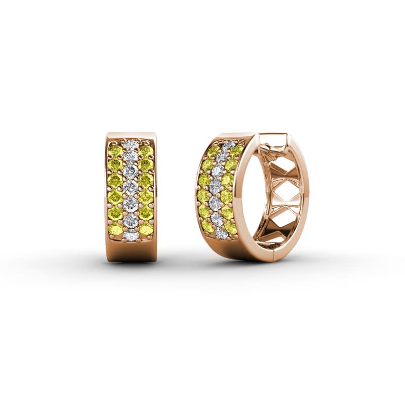 Anais Yellow and White Diamond Hoop Earrings 