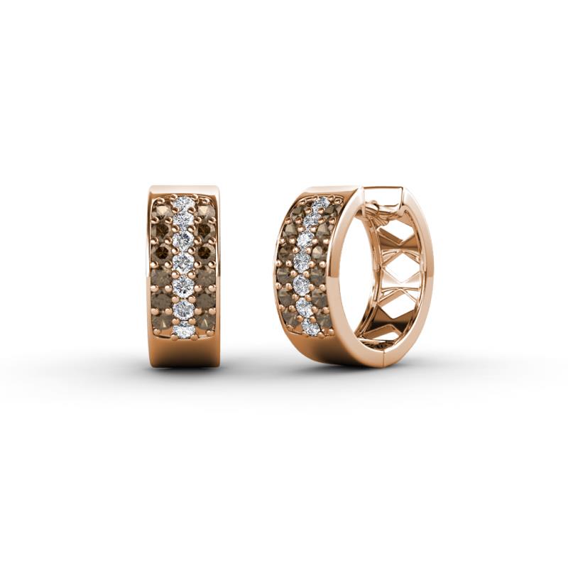 Anais Smoky Quartz and Diamond Hoop Earrings 