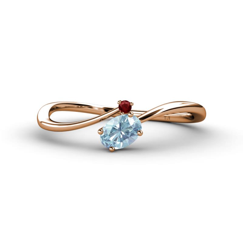 Aquamarine,Garnet Amethyst Eternal Embrace Engagement ring - 14K White Gold  |JewelsForMe