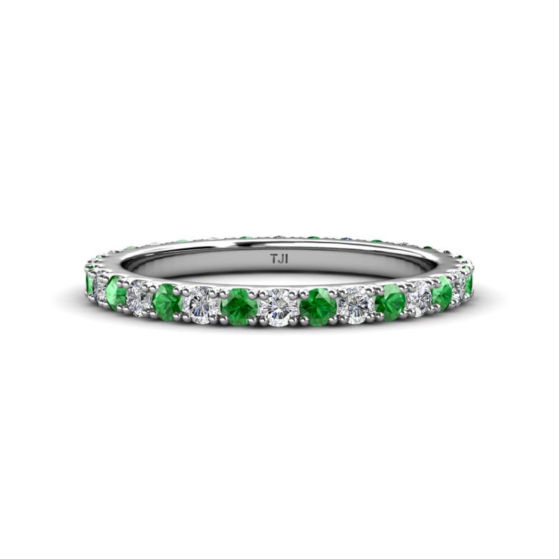 Lara 2.70 mm Green Garnet and Lab Grown Diamond Eternity Band 