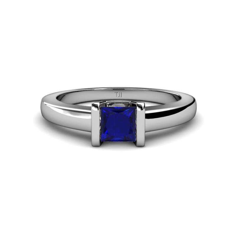 Izna Princess Cut Blue Sapphire Solitaire Engagement Ring 