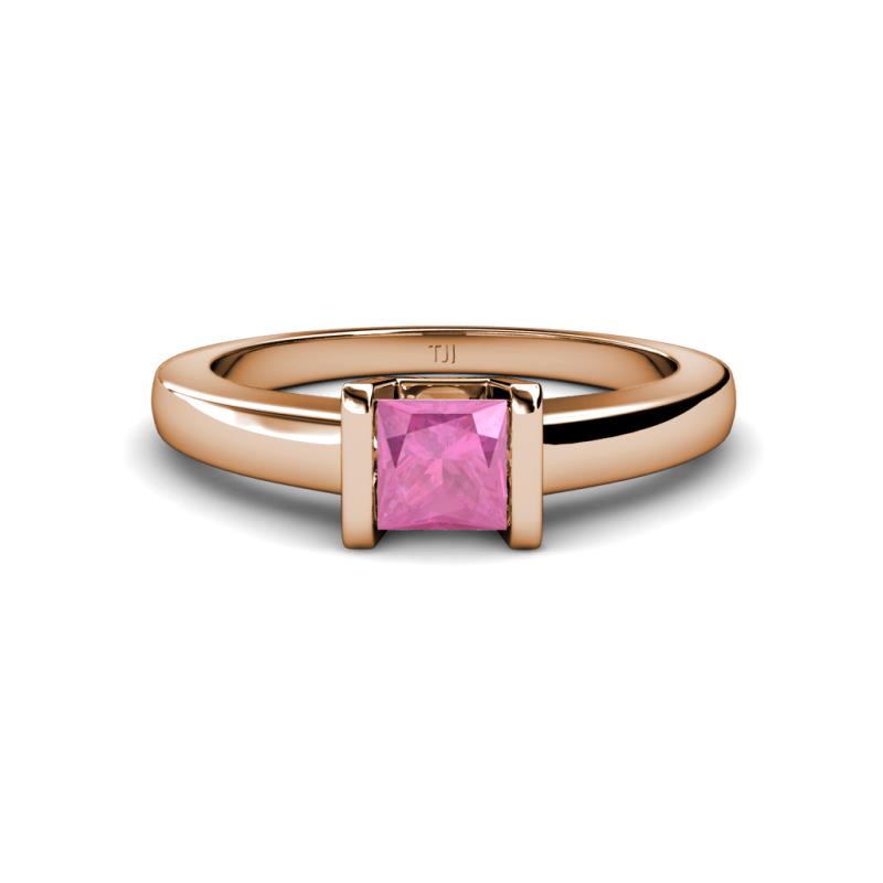 Izna Princess Cut Lab Created Pink Sapphire Solitaire Engagement Ring 