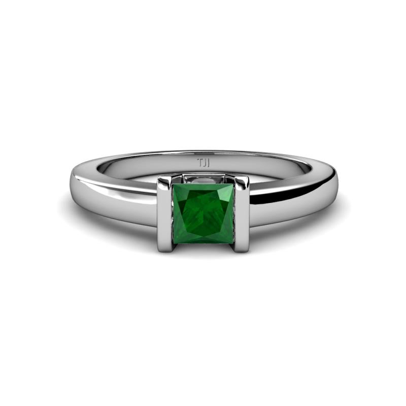 Izna Princess Cut Emerald Solitaire Engagement Ring 