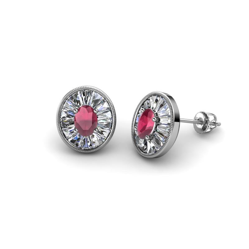 Dahlia Stud Earrings - Pink Sapphire