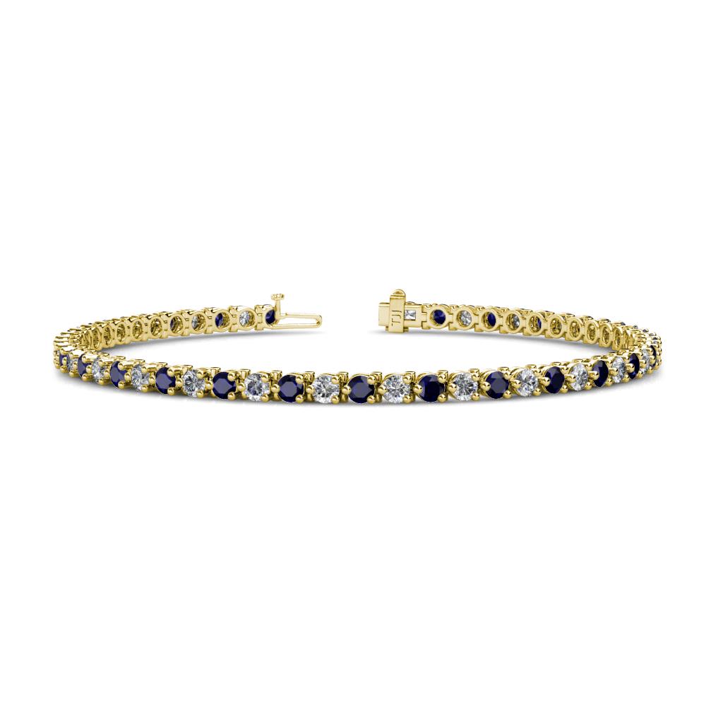 Cliona 3.00 mm Blue Sapphire and Diamond Eternity Tennis Bracelet 