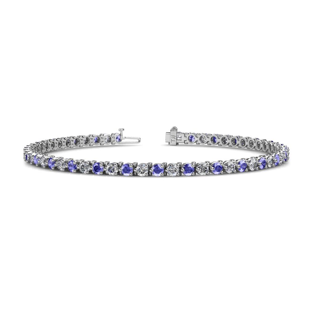 Cliona 3.00 mm Tanzanite and Lab Grown Diamond Eternity Tennis Bracelet 