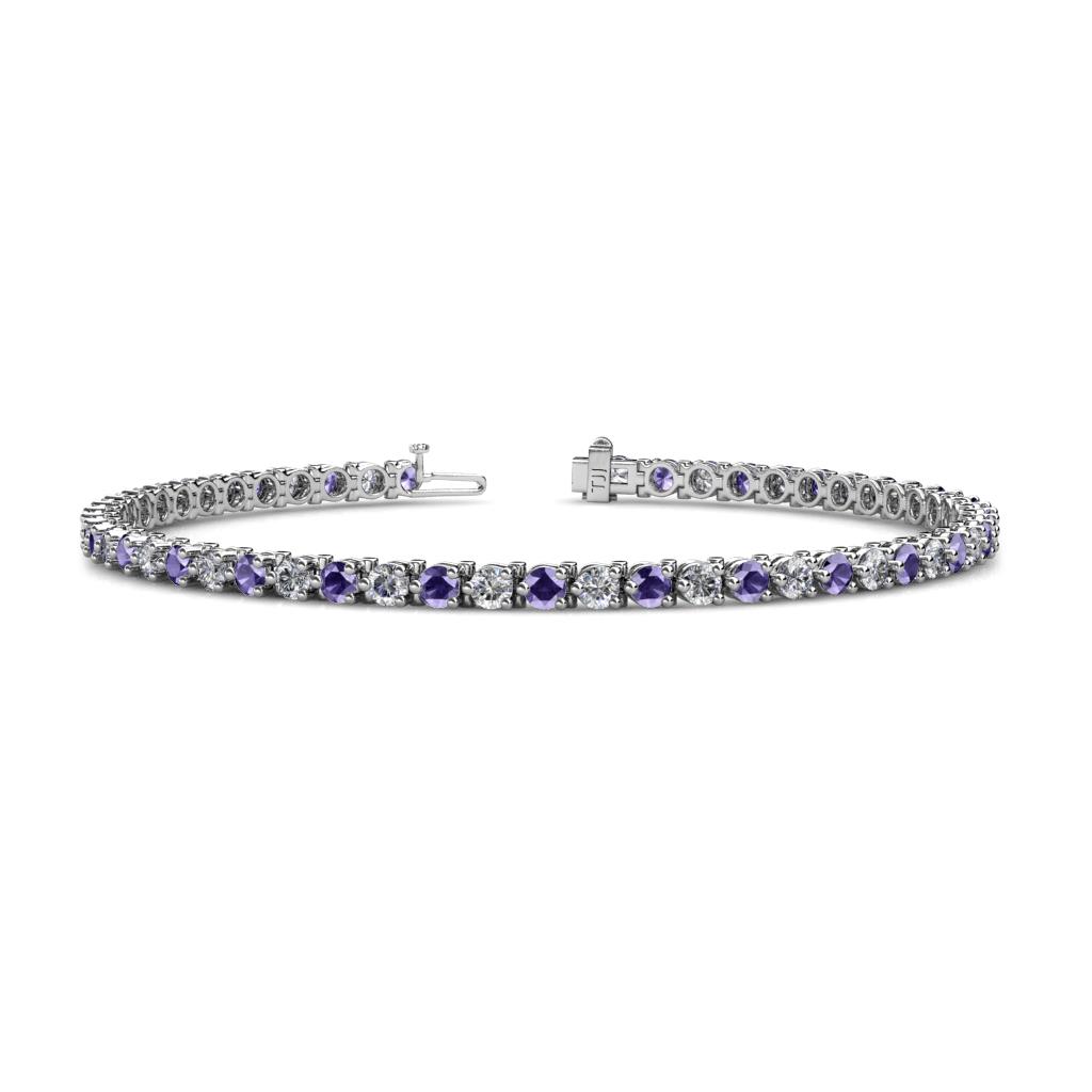 Cliona 3.00 mm Iolite and Lab Grown Diamond Eternity Tennis Bracelet 