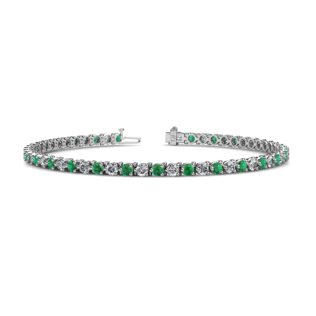 Cliona 3.00 mm Emerald and Lab Grown Diamond Eternity Tennis Bracelet 