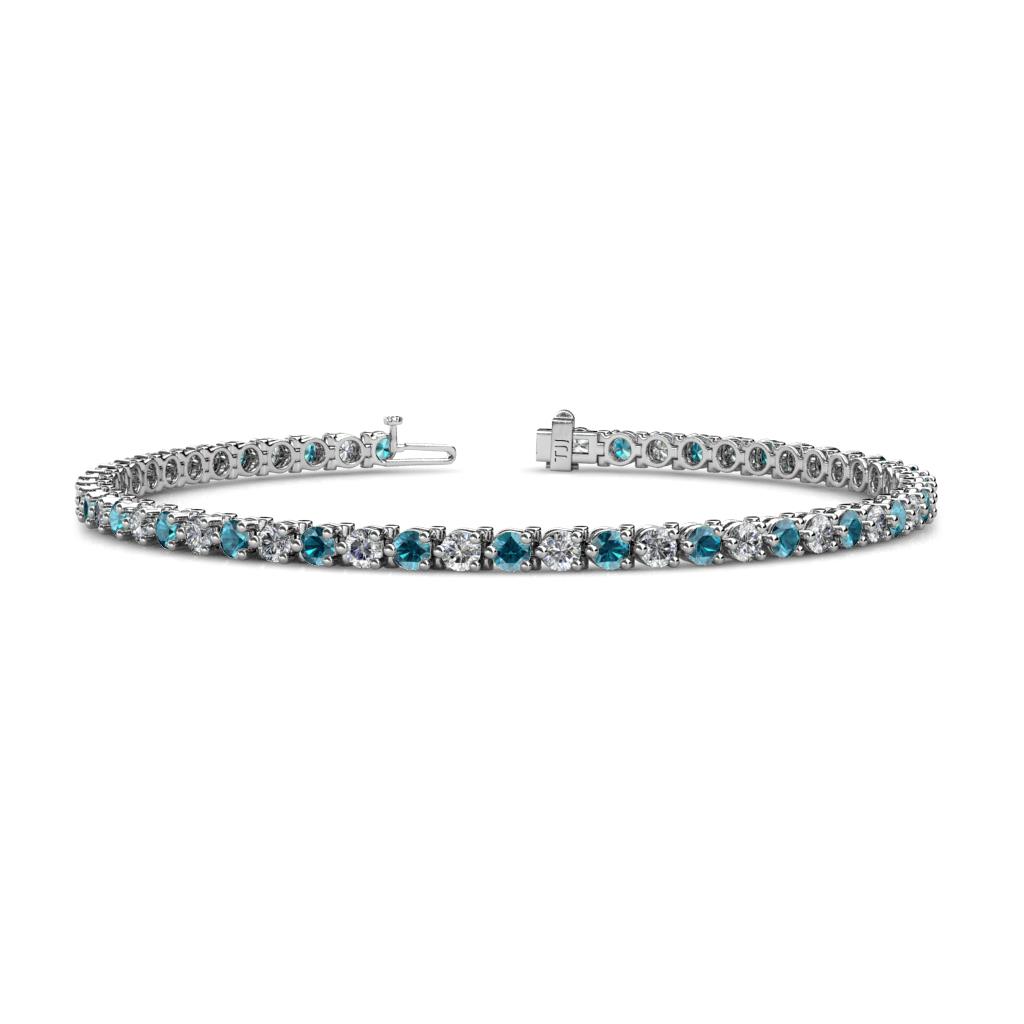 Cliona 3.00 mm London Blue Topaz and Lab Grown Diamond Eternity Tennis Bracelet 