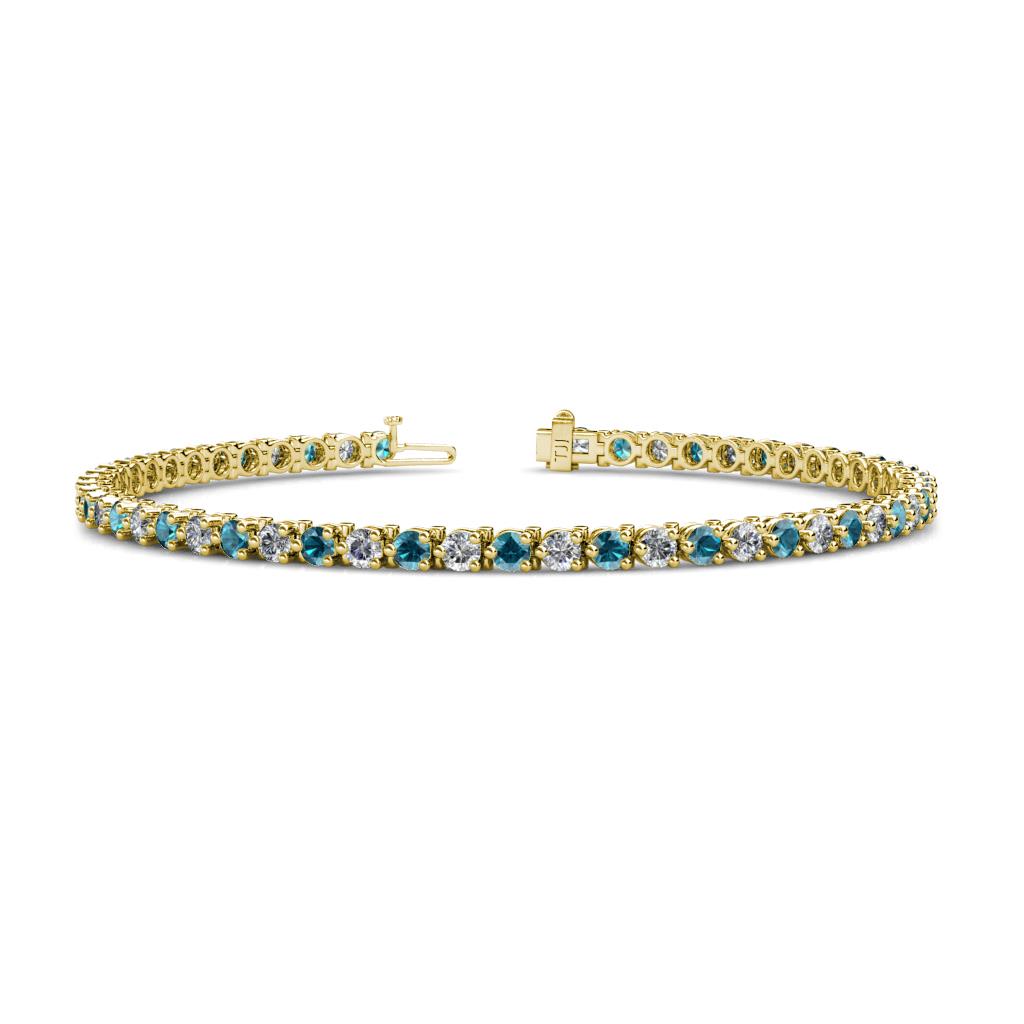 Cliona 3.00 mm London Blue Topaz and Lab Grown Diamond Eternity Tennis Bracelet 