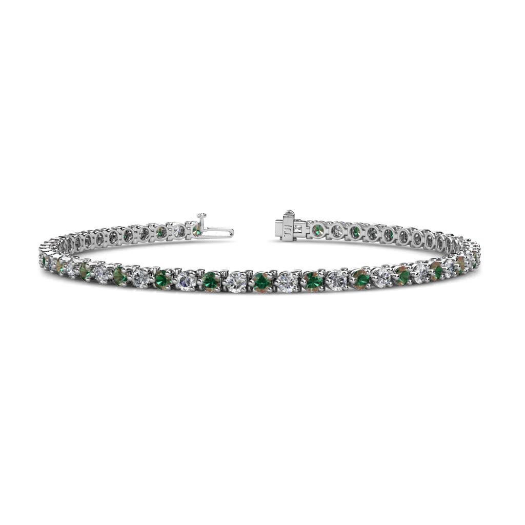 Cliona 3.00 mm Lab Created Alexandrite and Lab Grown Diamond Eternity Tennis Bracelet 