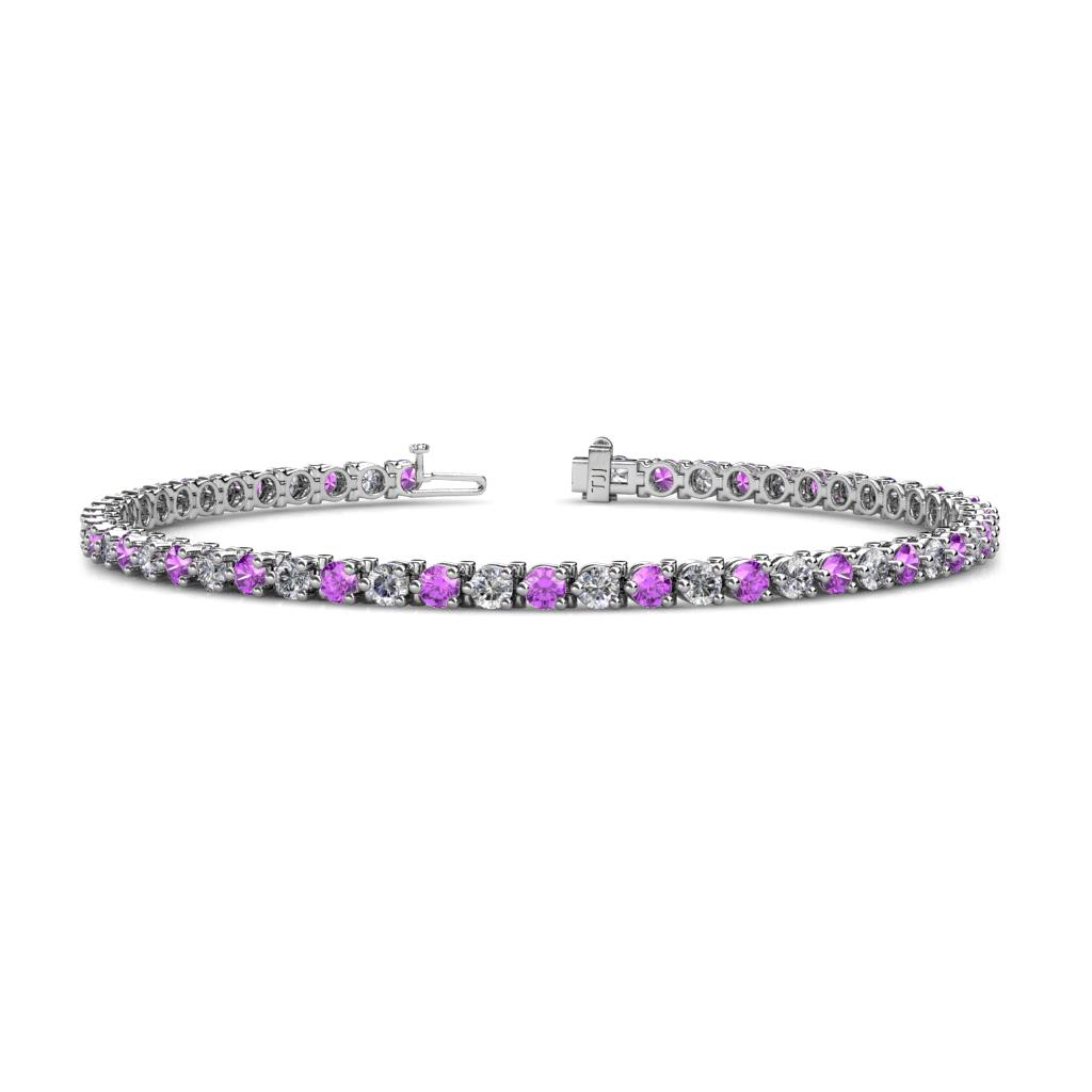 Cliona 2.70 mm Amethyst and Diamond Eternity Tennis Bracelet 