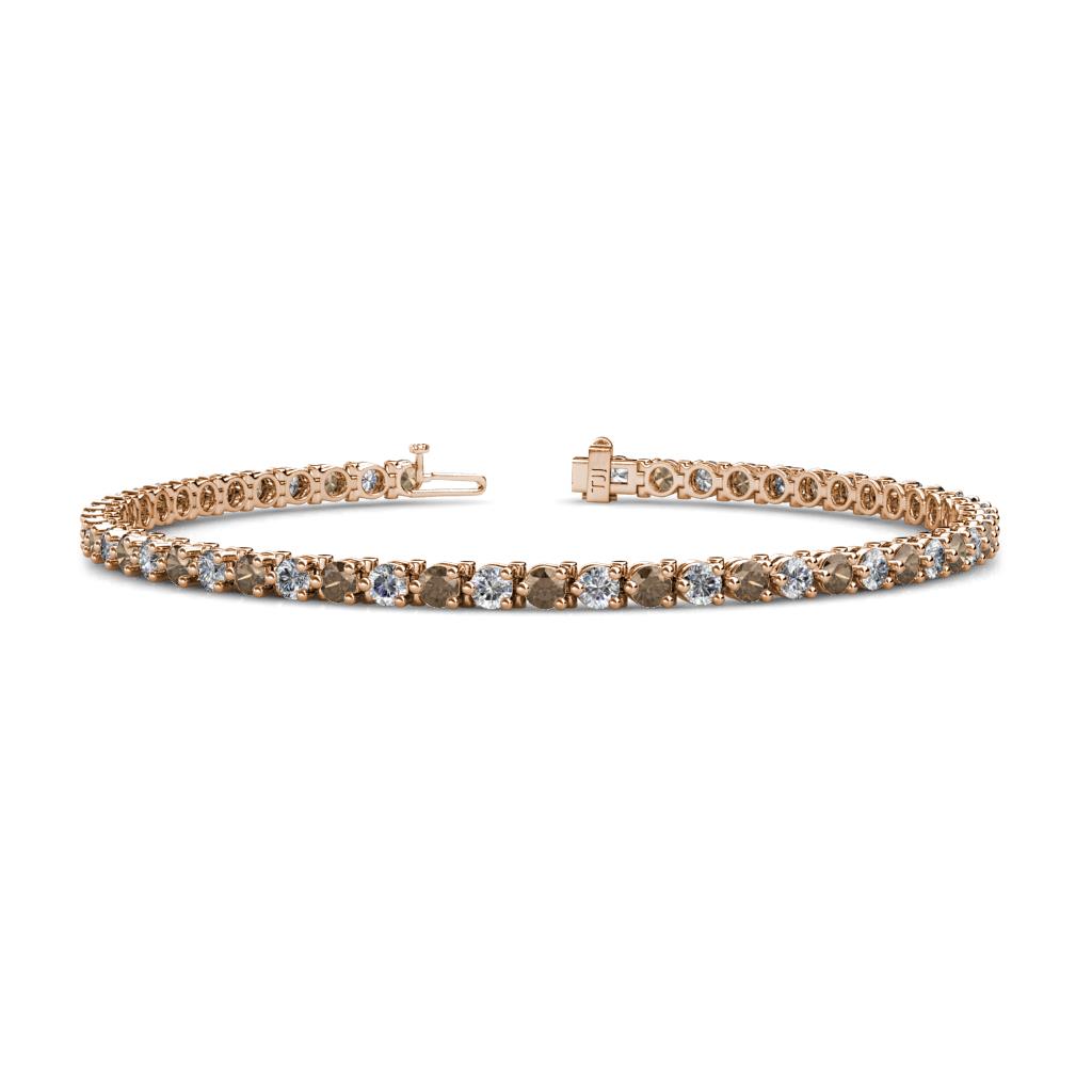 Cliona 2.70 mm Smoky Quartz and Diamond Eternity Tennis Bracelet 