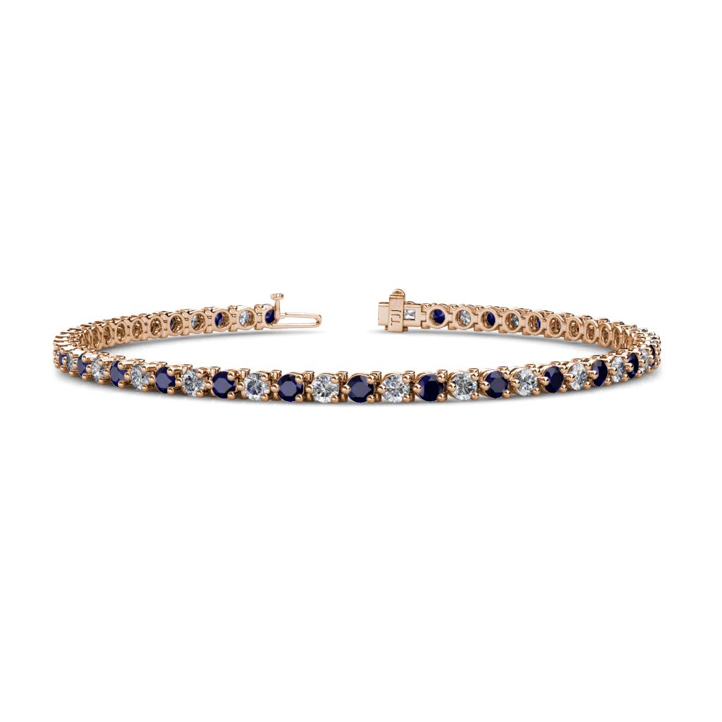 Cliona 2.70 mm Blue Sapphire and Lab Grown Diamond Eternity Tennis Bracelet 