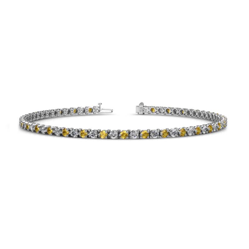 Cliona 2.40 mm Citrine and Diamond Eternity Tennis Bracelet 