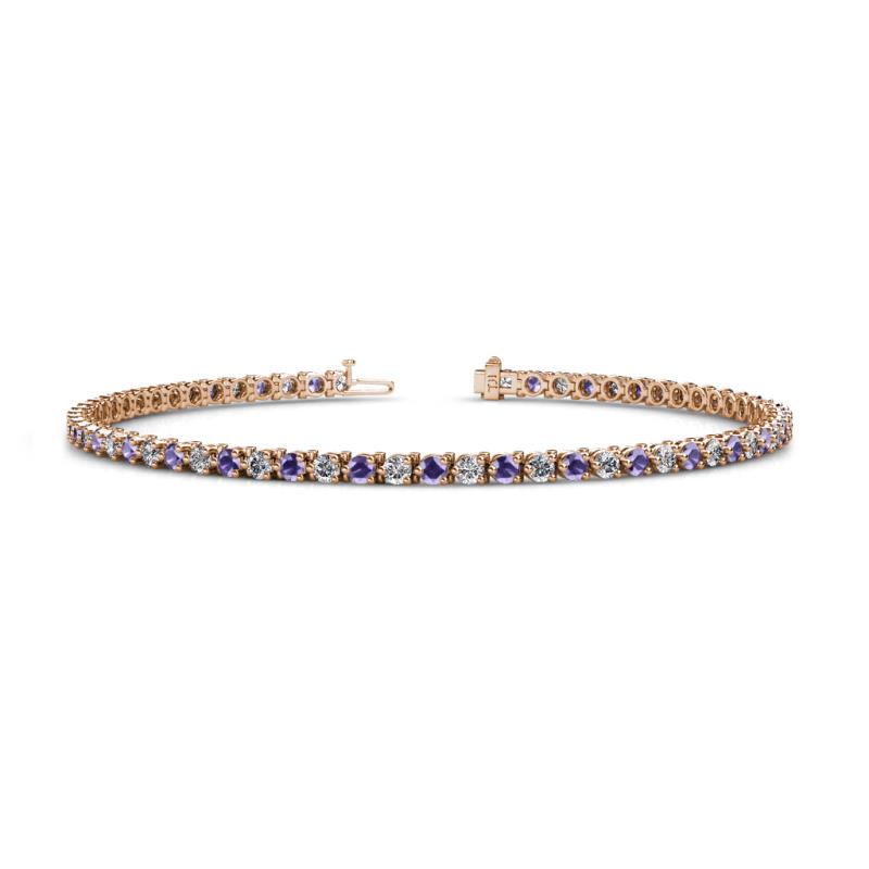 Cliona 2.40 mm Iolite and Diamond Eternity Tennis Bracelet 