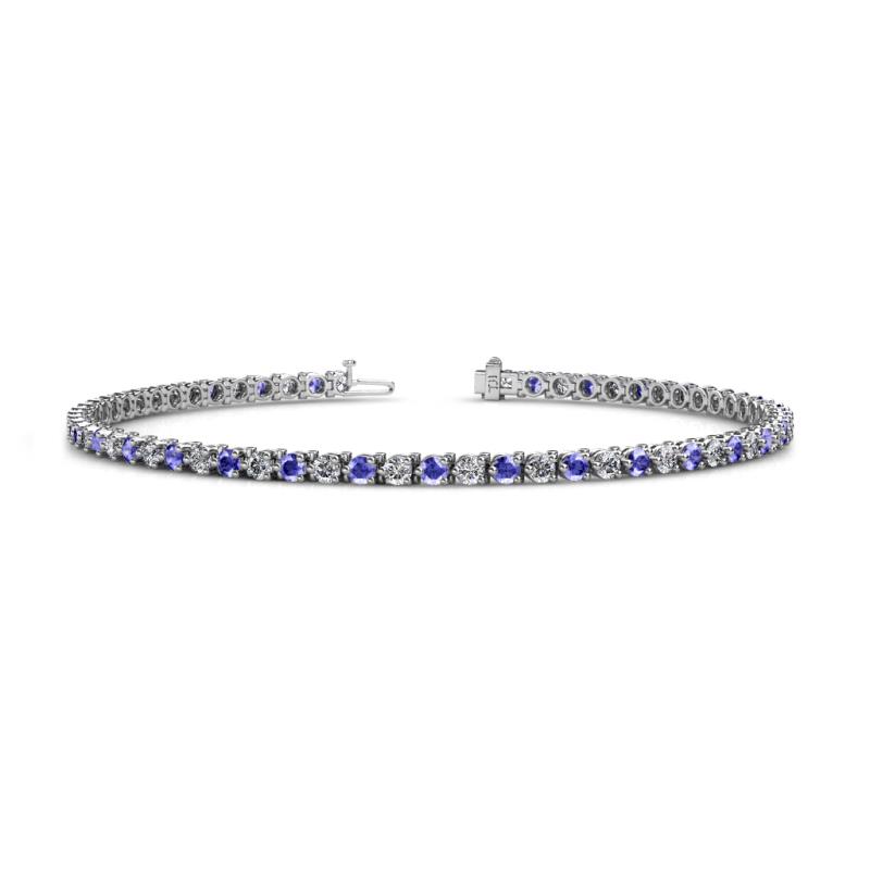 Cliona 2.40 mm Tanzanite and Lab Grown Diamond Eternity Tennis Bracelet 