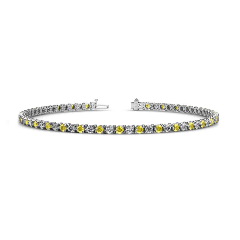 Cliona 2.40 mm Yellow Sapphire and Lab Grown Diamond Eternity Tennis Bracelet 