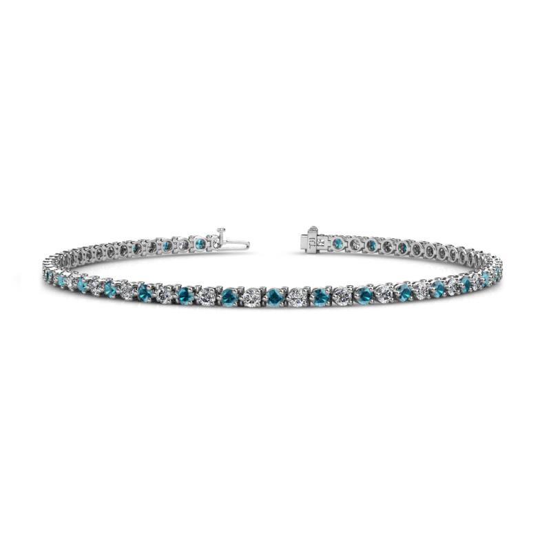 Cliona 2.40 mm London Blue Topaz and Lab Grown Diamond Eternity Tennis Bracelet 