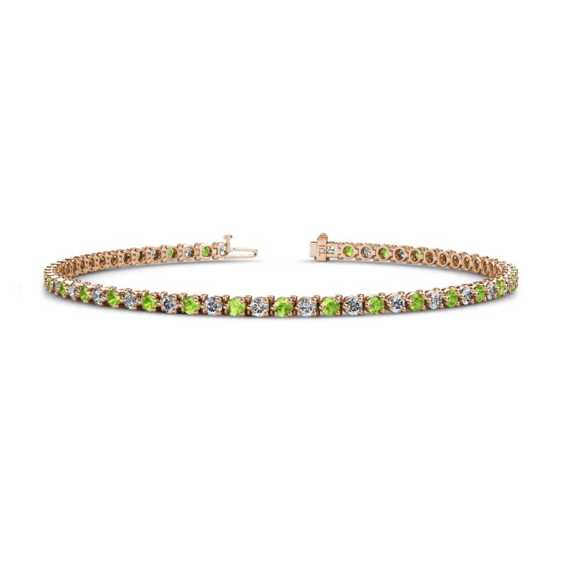 Cliona 2.40 mm Peridot and Lab Grown Diamond Eternity Tennis Bracelet 