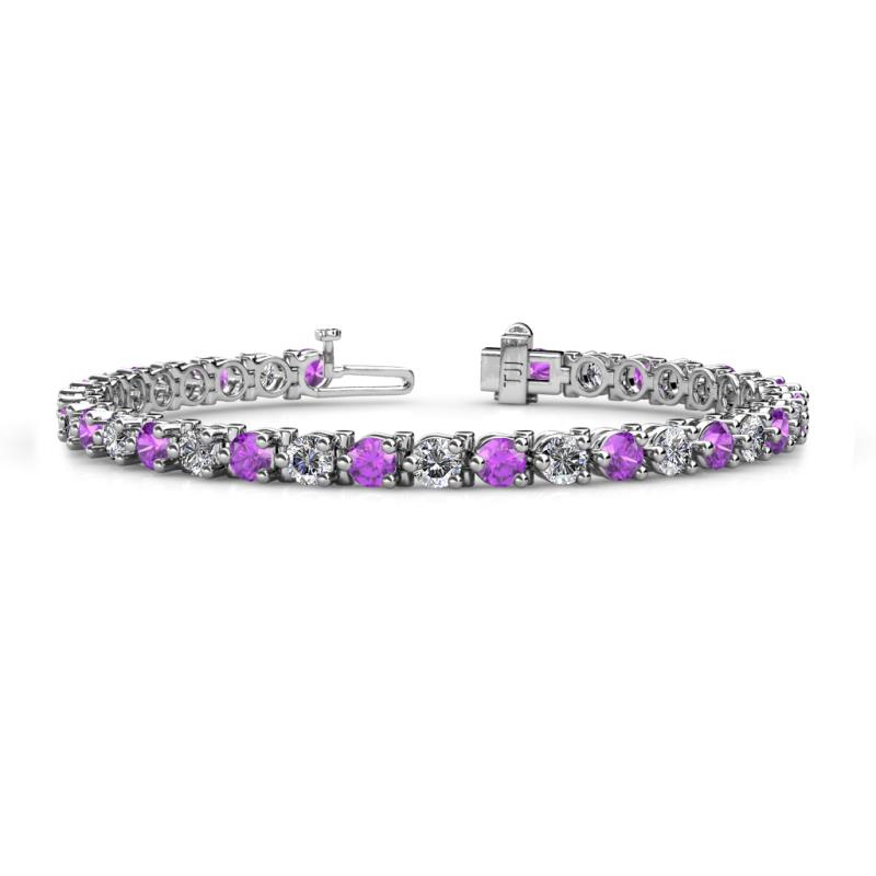 Cliona 4.10 mm Amethyst and Diamond Eternity Tennis Bracelet 