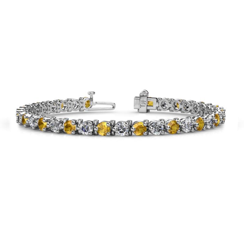 Cliona 4.10 mm Citrine and Diamond Eternity Tennis Bracelet 