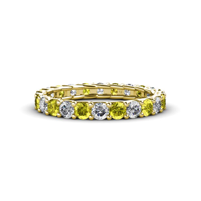 Laida 3.00 mm Yellow Diamond and White Lab Grown Diamond Eternity Band 