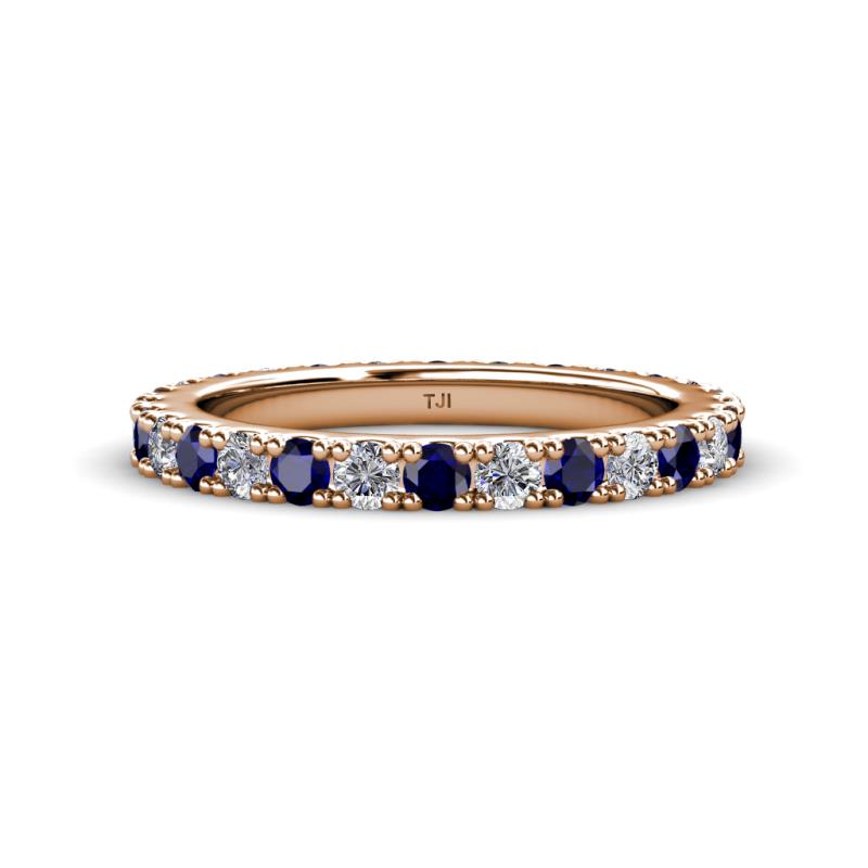 Lara 3.00 mm Blue Sapphire and Diamond Eternity Band 